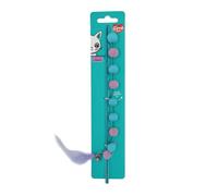 Aimé - Jouet Kawaii Canne à Pêche Chat avec Pompons - Jeu Chat Appartement - Coloré, Craquant et Amusant - Stimule Le Mouvement et Le Bruit - avec Manche Pailleté - Effet Ressort Attrayant