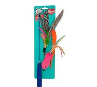 Aimé - Jouet Kawaii Canne à Pêche Chat Rétractable - Jeu Chat Appartement - Coloré, Craquant et Amusant - Stimule Le Mouvement et Le Bruit - avec Appâts Interchangeables et Manche Téléscopique