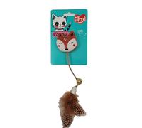 Aimé - Jouet Kawaii Corde pour Chat en Forme de Renard - Jeu Chat Appartement - Coloré, Craquant et Amusant - avec Rembourrage Catnip - Visage Attendrissant, Plumes et Grelots Attrayants