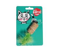 AIME Jouet pour Chat à Griffer, Bouchon en Liège et Grandes Plumes Colorées