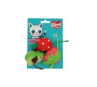 Aimé - Jouet pour Chat Kawaii Souris Fruits - Jeu Chat Appartement - Coloré, Craquant et Amusant - avec Rembourrage Catnip - Design Attrayant de Fraise, Kiwi et Pastèque - Lot de 3
