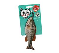Aimé Jouet pour chat – Peluche en forme de poisson, contient herbe à chat, réaliste 17 cm