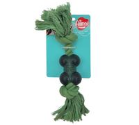 Aimé - Jouet pour Chien - Corde Caoutchouc en Forme d'Os - Jouet Chien d'Occupation et d'Interaction - A Base de Coton Recyclé - Bi-Matière - Jeu Résistant pour Les Mâcheurs Soft - 26 cm