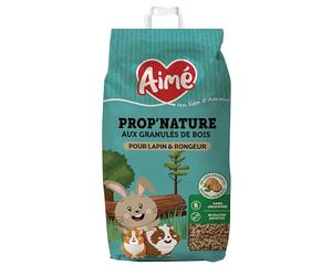 Aimé - Litière PROP'Nature 10L pour Petits Animaux - Granulés de Bois Super Absorbants - pour Lapin, Cochon d'Inde, Hamster, Souris, Cobaye - Jusqu'à 6 Semaines d'Utilisation