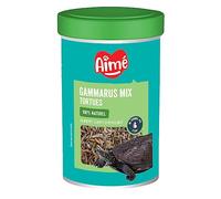 Aimé | Mix Gammarus | Nourriture Tortue Aquatique | Aliment Complémentaire Naturel | Mix de Mollusque et Crustacés | Gammarus et Crevette Séchée | 100 g | 1000 ML (Lot de 6)