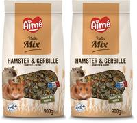 Aimé | Nutri'Pellets | Nourriture pour Hamster, Gerbille et Rat | Aliment Complet | Repas Granulé à Base de Vitamines et Fibres | Fabriqué en France | 900g (Lot de 2)