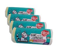 Aimé | Sacs Hygièniques Pour Litière Chat x8 Format Universel 55x38.5 cm | Sacs pour Bac à Litière avec Poignées Refermables pour le Bien-Être de votre Chat (Lot de 4)