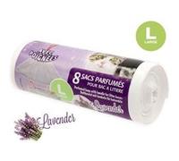 AIME Sacs parfumes pour bac a litiere avec poignees - Resistant - Rouleau de 8 sacs - Taille L - 50x38,5cm G