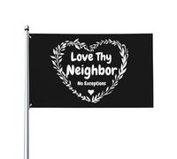 Aime ton prochain sans exception. Drapeau 3x5 pi (90x150 cm) idéal pour la décoration intérieure et extérieure, bannière de procession avec 2 œillets.