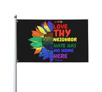 Aime ton prochain, sois gentil, bienvenue - Drapeau 90 x 150 cm - Panneau de jardin - Bannières extérieures