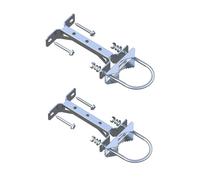 Aimeboost Lot de 2 supports d'antenne en acier inoxydable pour montage mural, pince de mt d'antenne, support de mchoire en V, kit d'accessoires
