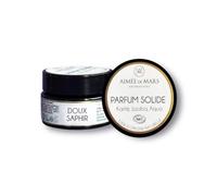 AIMÉE DE MARS - Parfum Solide Naturel Femme 15g - 100% d’origine naturelle, bien-être émotionnel, format nomade, fabriqué en France (Doux Saphir)