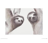 Aimee DEL Valle les paresseux 30 x 40 cm Art Print, Multicolore