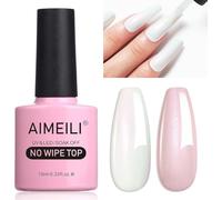 AIMEILI 2 en 1 Brillant Perle Top Coat Vernis à Ongles Gel Semi Permanent Nacré Glitter Finish No Wipe Top Coat Longue Durée 10ml - 06