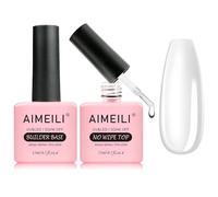 AIMEILI 2 x 15ml No Wipe Top Coat Brillant et 7 en 1 Builder Base Gel Vernis Semi Permanent Kit, Base et Structure pour Extensions, Renforcement et Réparation de Manucure