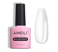 AIMEILI 5 en 1 Builder Base Gel, Gel de Construction Clair Pour Pointes Ongles Faux Ongles Extension, Base Coat, Renforcement et Réparation de Manucure, Colle de Décorations et Stickers 10ml