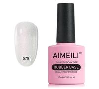 AIMEILI 5 en 1 Gel de Base pour Ongles, Vernis à Ongles Gel Couleur Pure UV LED Soak Off, Elastic Rubber Base Coat Nail -(579)10ml