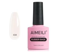 AIMEILI 5 en 1 Rubber Base Coat Vernis Semi Permanent Gel Nude Gel Polish UV LED Renforcement et Réparation de Manucure, Colle de Décorations - 10ml (434)