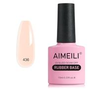 AIMEILI 5 en 1 Rubber Base Coat Vernis Semi Permanent Gel Nude Gel Polish UV LED Renforcement et Réparation de Manucure, Colle de Décorations - 10ml (436)