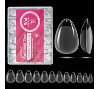 AIMEILI 504 Pièces Capsule Americaine Ongle, 12 Tailles Capsules Ongles Gel Couverture Complète Semi Givré Faux Ongles Avec Valise De Rangement - KIT 17