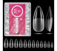 AIMEILI 504 Pièces Capsule Americaine Ongle, 12 Tailles Capsules Ongles Gel Couverture Complète Semi Givré Faux Ongles Avec Valise De Rangement - KIT 11