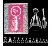 AIMEILI 504 Pièces Capsule Americaine Ongle, 12 Tailles Capsules Ongles Gel Demi Couverture Semi Givré Faux Ongles Avec Valise De Rangement - KIT 13
