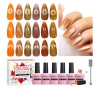 AIMEILI 6 Couleurs 10ml Vernis Semi Permanent Magnétique avec Bâton, Holographique Métavers Cat Eye Vernis à Ongles Gels-KIT67