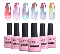 AIMEILI 6x 10ml Vernis Semi Permanent Caméléon Change de Couleurs Température Paillettes Vernis à Ongle Gel Thermique UV LED Soak Off Manucure - KIT 66