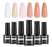 AIMEILI 8 en 1 Builder Gel Vernis Semi Permanent Nude Rose Base et Structure pour Extensions Renforcement et Réparation de Manucure 6 Pcs 5ml KIT 88