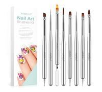 AIMEILI 8 Pcs Pinceau Nail Art Ongles, Kit de Brosses à Ongles Double Extrémité Dotting Pen, Stylo à Ongle Art, Outils de Peinture pour Salon DIY à la Maison