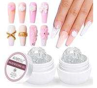 AIMEILI Builder Solid Gel, 2pcs Clair Non-Stick Solide Sculpture Gel, Multifonctions Gel de Construction Ongle UV pour Extension Décoration Allonge et Répare Nail Art Manucure DIY 30g