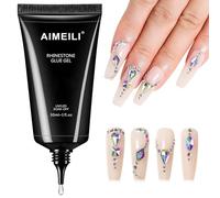 AIMEILI Colle à Ongles Strass Gel Adhésif Super Fort pour Bijoux Perles Cristal Décorations Transparent 30ml