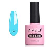 AIMEILI Vernis Semi Permanent, Vernis à Ongles Gel Soak Off UV LED Nail Polish Manucure 10ml - Néon Bleu Vif (059)