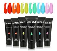 AIMEILI Extention gel Kit Ongles Néon Builder Construction 6 Couleurs 15ml Faux Ongles Quick Building UV LED Vernis Semi Permanent Nail Art - KIT 7