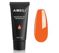 AIMEILI Extention Gel pour Ongles, Néon Orange Builder Construction 30ml - Faux Ongles Quick Building UV LED Vernis Semi Permanent Nail Art 043