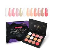 AIMEILI - Gel Solide pour Ongles 12 Couleurs Vernis à Ongles UV LED