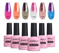 AIMEILI Lot de 6 vernis ongles gel cam l on tremper, couleur changeante, 10 ml - Kit 13
