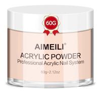 AIMEILI Poudre Acrylique Nude 60g - 3 en 1 Acrylique Ongles Poudre Professionnel pour Extensions d'ongles, Sculpture sur Ongles 3D, Collage de Strass - Pas besoin de lampe à ongles