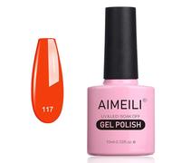 AIMEILI Sans HEMA Vernis Semi Permanent, 10ml Vernis à Ongles UV LED Soak Off - Néon Orange (117)