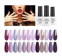 AIMEILI Sans HEMA Vernis Semi Permanent Set Violet Série, Lot Vernis à Ongles Gel Soak Off UV LED Manucure 12pcs X 8ml - Kit 19