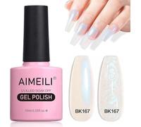 AIMEILI Vernis à Ongles Brillant Perle Gel, Nacré avec Fil Shell Glitter Gel Vernis Semi Permanent Soak Off UV LED Gel Nail Polish - (167) 10ml