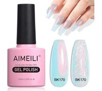 AIMEILI Vernis à Ongles Brillant Perle Gel, Nacré avec Fil Shell Glitter Gel Vernis Semi Permanent Soak Off UV LED Gel Nail Polish - (170) 10ml