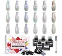 AIMEILI Vernis à Ongles Gel 6 Couleurs Magnétique avec Bâton, Holographique Cat Eye Vernis Semi Permanent Soak Off UV LED Manucure Sain Longue Durée 5ml KIT 102