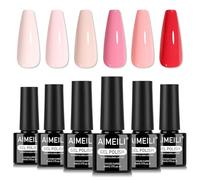 AIMEILI Vernis à Ongles Gel 6 Couleurs Saint Valentin Rose, Vernis Semi Permanent Soak Off UV LED Manucure Sain Longue Durée 5ml KIT 81