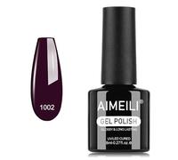 AIMEILI Vernis à Ongles Gel Bourgogne Prune Violet Foncé, Vernis Semi Permanent Soak Off UV LED Gel Polish Nail Art Manucure Longue Durée 8ml (1002)