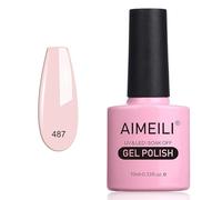 AIMEILI Vernis à Ongles Gel Naturel Rose Nude, Vernis Semi Permanent Soak Off UV LED Gel Nail Polish 10ml (487)