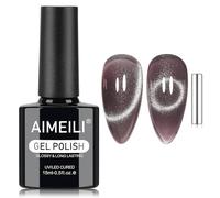 AIMEILI Vernis à Ongles Gel Oeil de Chat, 15ml Pailleté Cat Eyes Scintillante Glitter Gel Soak Off UV LED Manucure Sain avec Bâton Magnétique pour Salon DIY Home (1289)