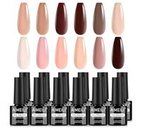 AIMEILI Vernis à Ongles Gel Semi Permanent 12 Couleurs Automne Marron Nude UV LED Soak Off Manucure Salon Longue Durée 5ml KIT 38