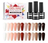 AIMEILI Vernis à Ongles Gel Semi Permanent 12 Couleurs Automne Marron Nude UV LED Soak Off Manucure Salon Longue Durée 5ml KIT 40