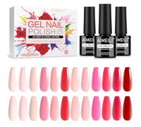 AIMEILI Vernis à Ongles Gel Semi Permanent 12 Couleurs Saint Valentin Rose UV LED Soak Off Manucure Salon Longue Durée 5ml KIT 32
